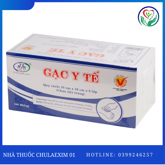 GẠC CHƯA TIỆT TRÙNG 10*10*8 ĐF (Hộp 100 miếng)