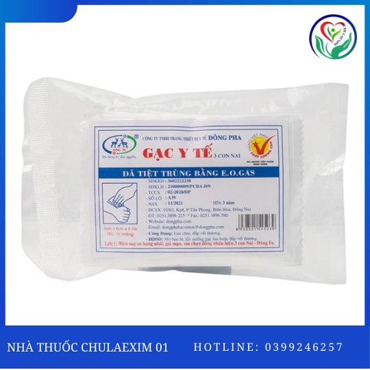 GẠC Y TẾ 3 CON NAI 5CM*6CM*8 LỚP ĐF