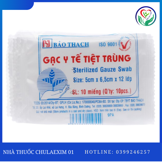 GẠC Y TẾ 5 CM X 6,5 CM X 12 LỚP