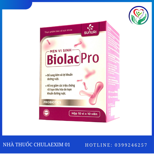 TPBVSK MEN VI SINH BIOLACPRO - HỖ TRỢ HỆ VI SINH ĐƯỜNG RUỘT (HỘP 10 VỈ* 10 VIÊN)