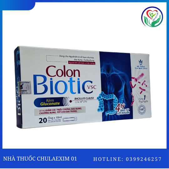 TPBVSK COLON BIOTIC VSC - HỖ TRỢ CÁC TRIỆU CHỨNG ĐAU BỤNG, CHƯỚNG BỤNG, TỐT CHO ĐẠI TRÀNG (H/20 ỐNG)