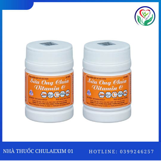 TPBVSK SỮA ONG CHÚA - VITAMIN C (HỘP 24 CHAI X 30 VIÊN) MEKOPHAR