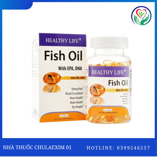 VIÊN DẦU CÁ HEALTHY LIFE OMEGA 3 HỖ TRỢ NÃO, MẮT VÀ TIM MẠCH (HỘP 100 VIÊN)